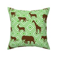 Wilds of Africa Animals White Green