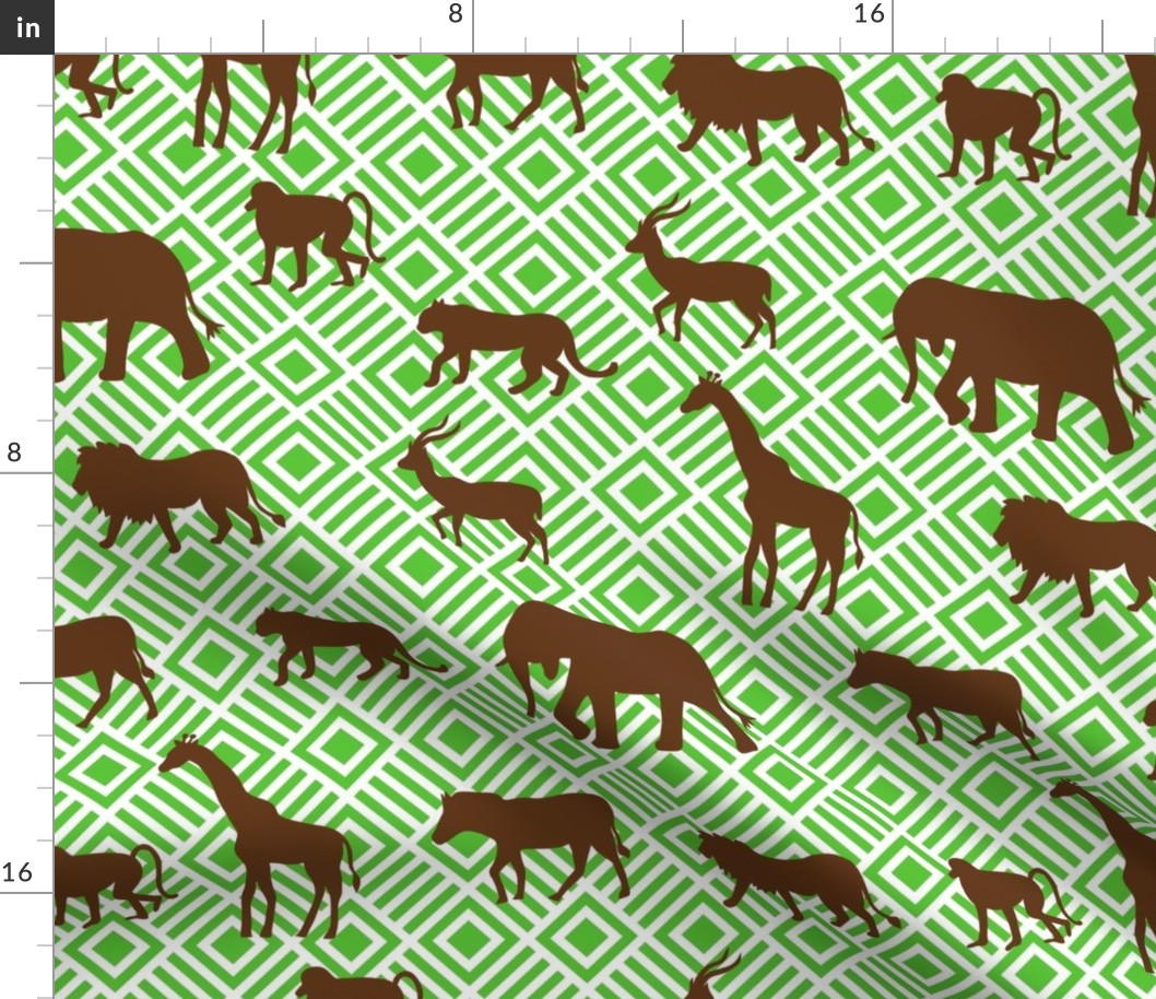 Wilds of Africa Animals White Green