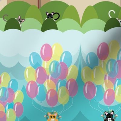 Animals by Air Flying Kitties, Succulent wreath, Cats, Balloons, Kittens 