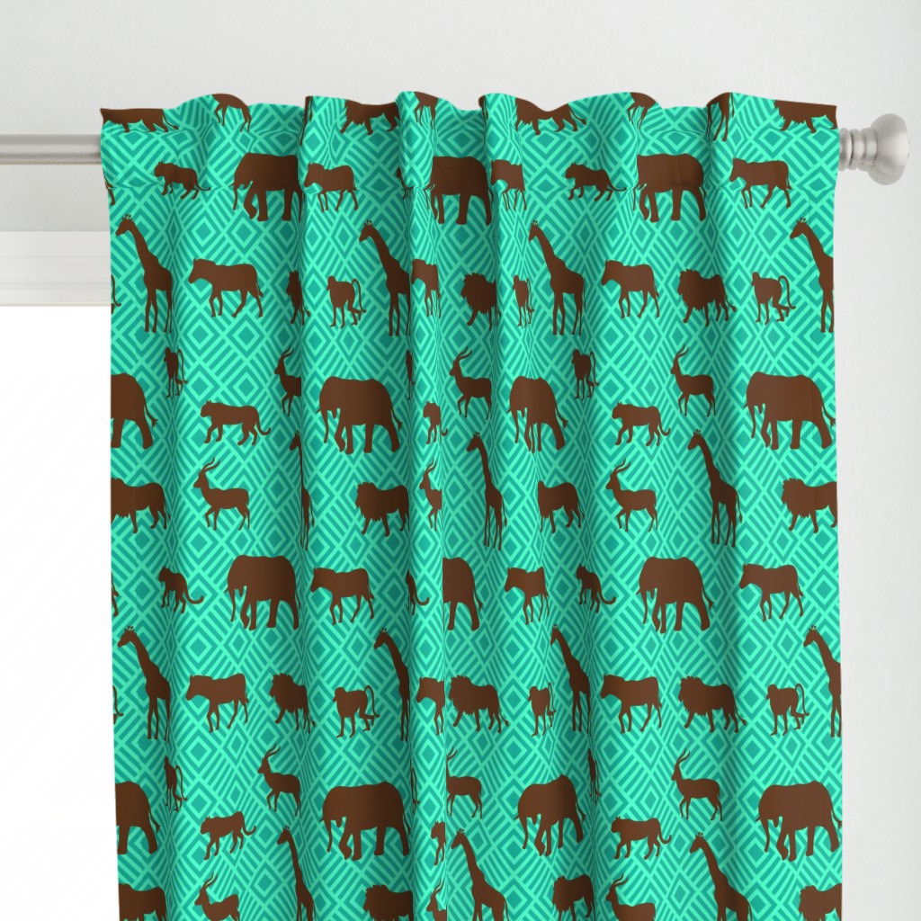Wilds of Africa Animals Turquoise