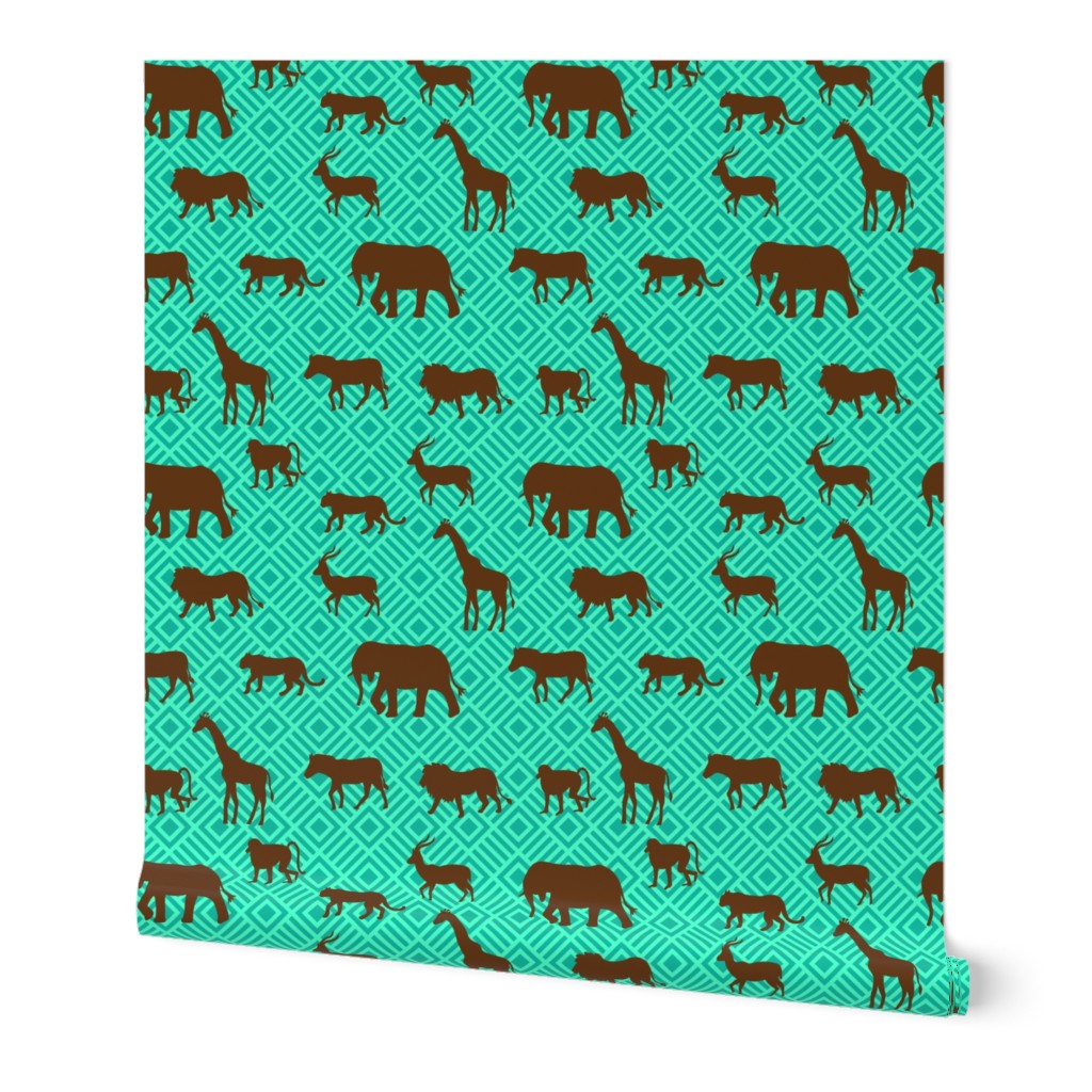 Wilds of Africa Animals Turquoise