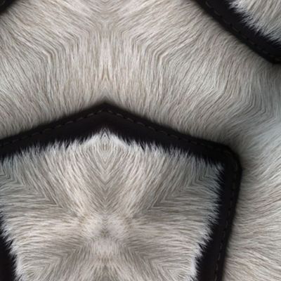 Black and White Hide, photorealistic Grey fur with black stripes- ranch or horse blanket 