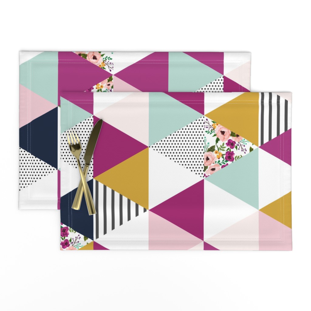 Floral Triangles Wholecloth Rotated