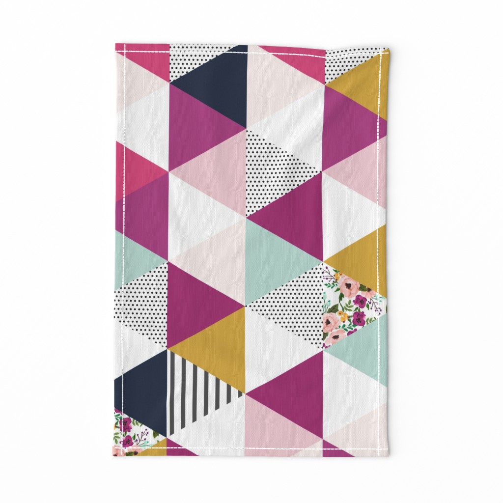 Floral Triangles Wholecloth Rotated