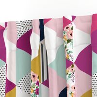 Floral Triangles Wholecloth Rotated