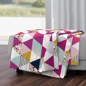 Floral Triangles Wholecloth Rotated