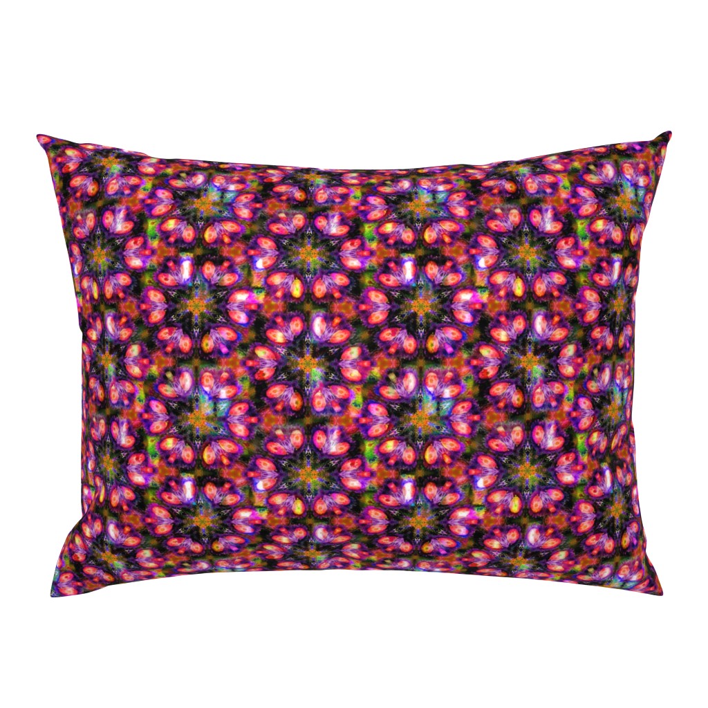 BOHO STARS FLOWERS 1 FUCHSIA ORANGE GEOMETRY