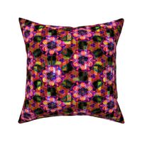 BOHO STARS FLOWERS 2 FUCHSIA ORANGE GEOMETRY Paysmage