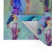 watercolor kingfisher birds tweet talk lavender blue