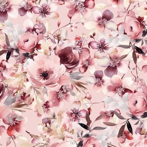Cherry Blossom and Roses Pattern