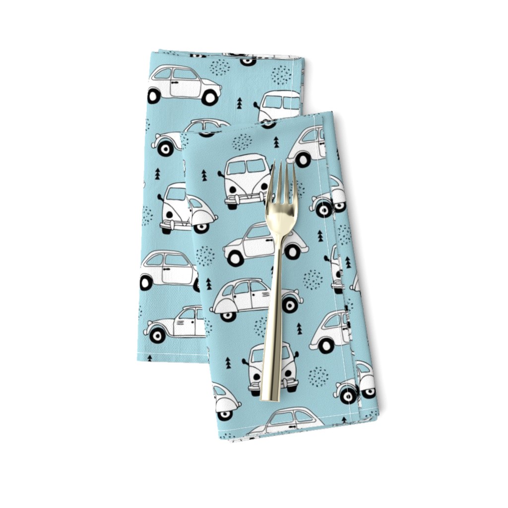 Cool on the road vintage cars collection with geometric details for fashion and nursery boys blue Medium