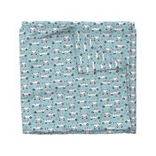 Cool on the road vintage cars collection with geometric details for fashion and nursery boys blue Medium