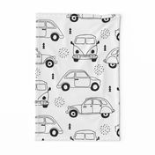 Cool on the road vintage cars collection with geometric details for fashion and nursery gender neutral monochrome black and white Jumbo