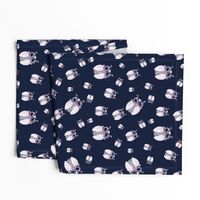 WINTER OWLS SCATTERED navy indigo