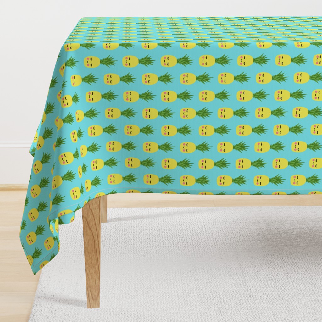 happy pineapples - blue