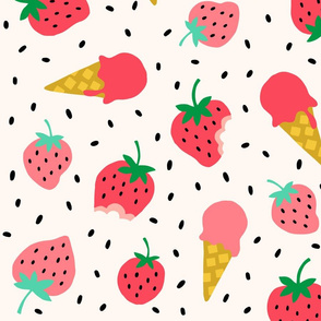 Jumbo Strawberry summer ice cream party