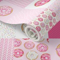 Pink Donuts cheater quilt 6 inch squares