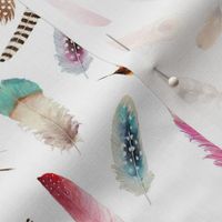 8" Boho Deer Feather Mix & Match - White