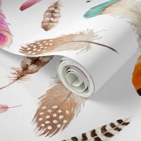 8" Boho Deer Feather Mix & Match - White