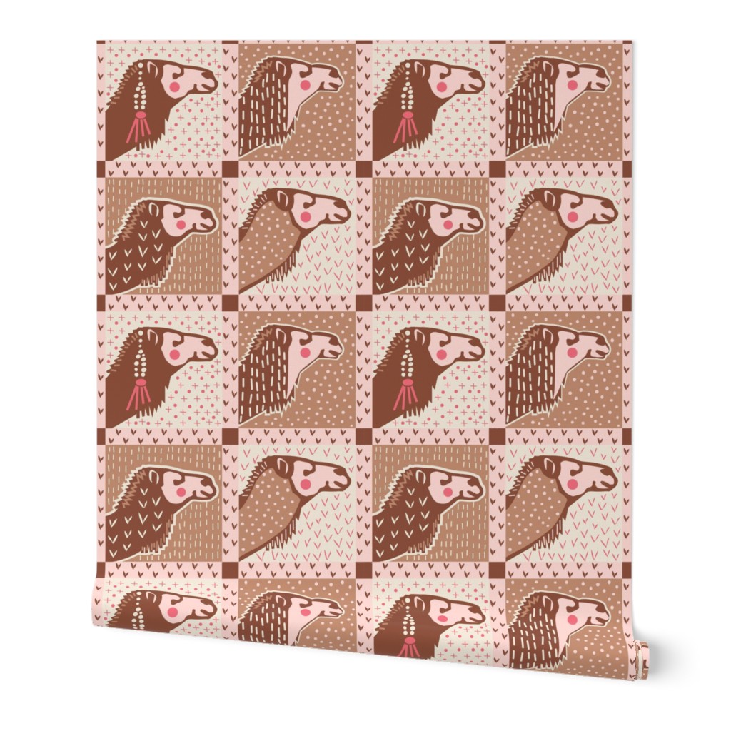 Camel Portraits in pink brown