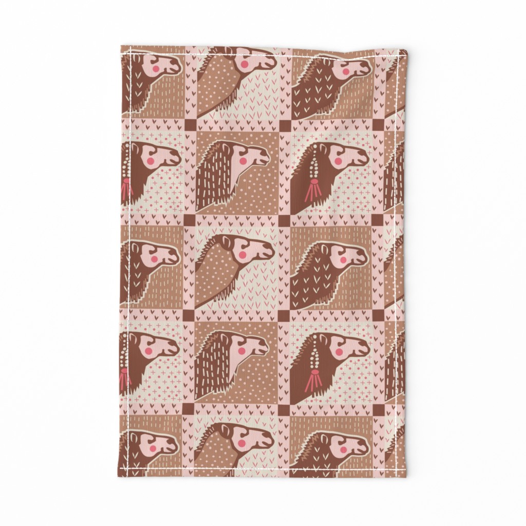 Camel Portraits in pink brown