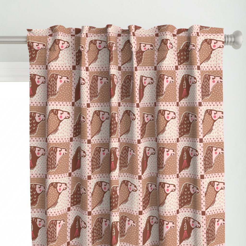 Camel Portraits in pink brown
