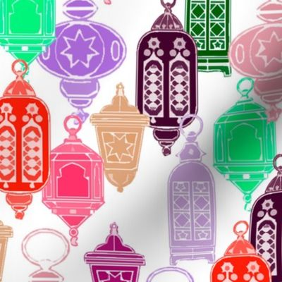 Ramadan Lanterns Red, Pink, Purple