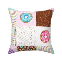Rainbow Donuts cheater quilt 6 inch squares