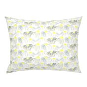 Lemon Yellow Gray Grey Daisy Watercolor Floral Flower _ Miss Chiff Designs 