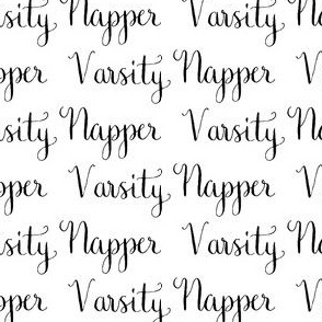 Varsity Napper Black White Calligraphy Words Text Sleep Dad Father _ Miss Chiff Designs 