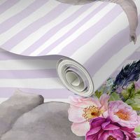 14" Boho Lilac Elephant - Lilac Stripes