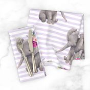 14" Boho Lilac Elephant - Lilac Stripes