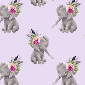 4" Boho Lilac Elephant - Lilac