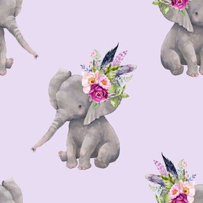 8" Boho Lilac Elephant - Lilac