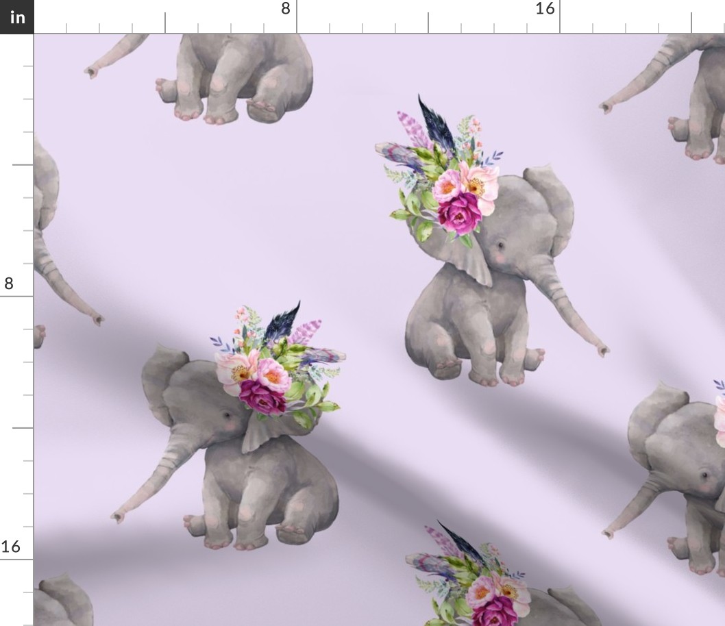 14" Boho Lilac Elephant - Lilac