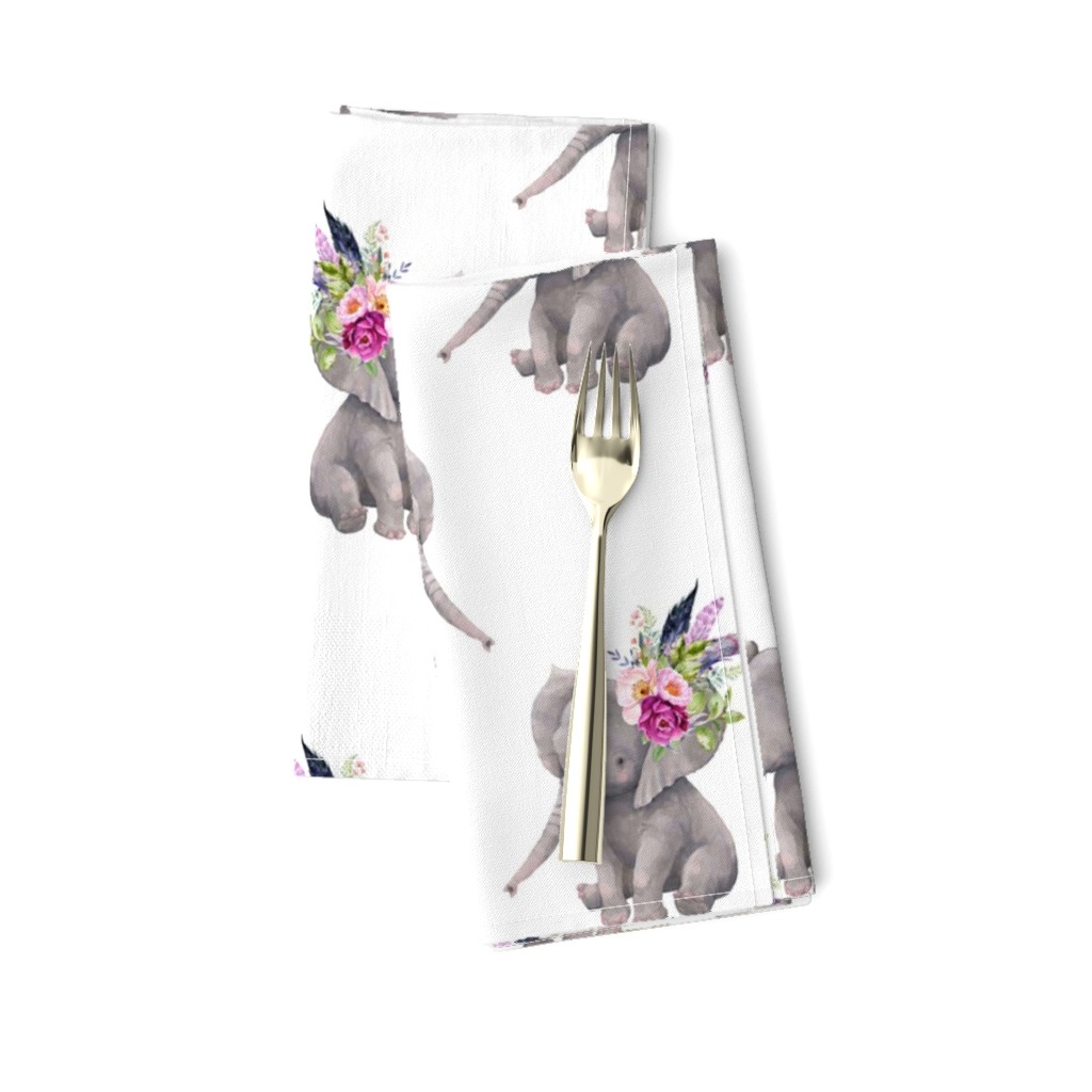 8" Boho Lilac Elephant - White