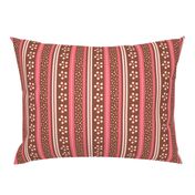 Daisy  Floral Stripes in pink and brown