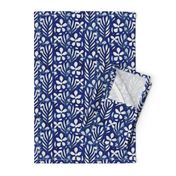 Linen Monstera Flower, Indigo, Large