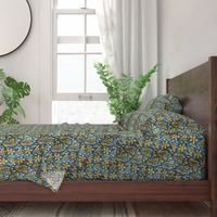 Grunge Monstera, Blue and Gold, Large