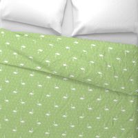 flamingos and stars on light green - small