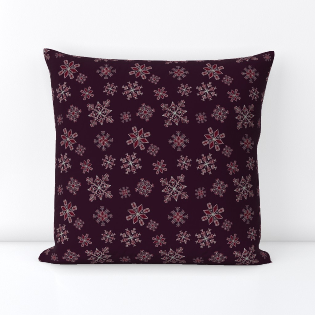 Gemstone Snowflakes on dark purple  (small)