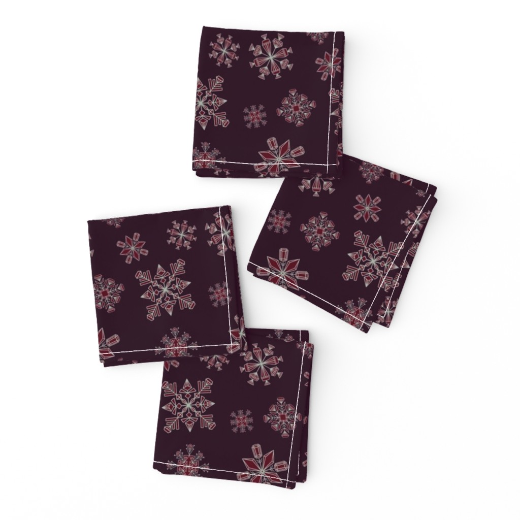 Gemstone Snowflakes on dark purple  (small)