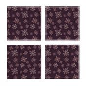 Gemstone Snowflakes on dark purple  (small)