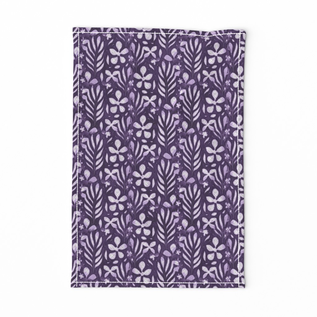 Linen Monstera Flower, Purple, Large