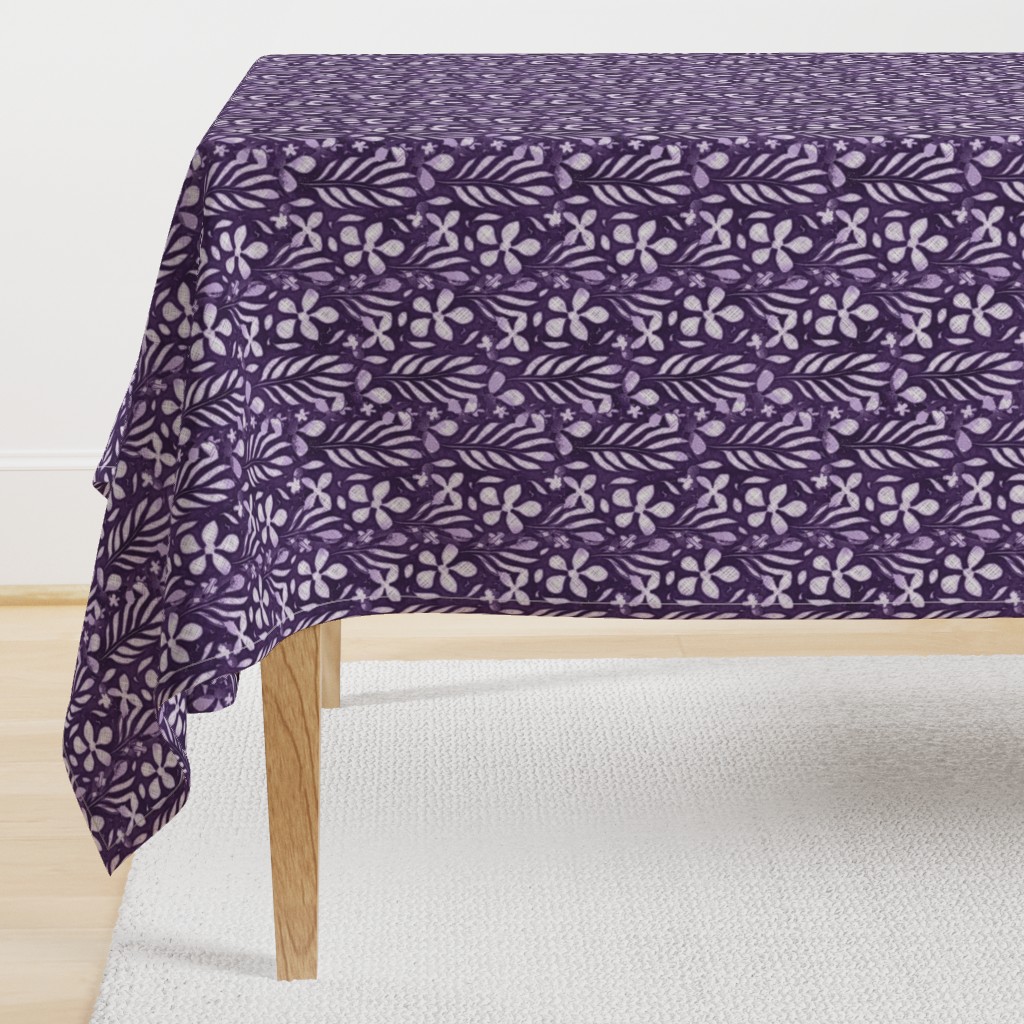 Linen Monstera Flower, Purple, Large