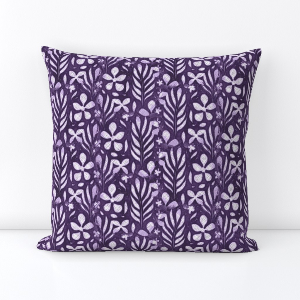 Linen Monstera Flower, Purple, Large