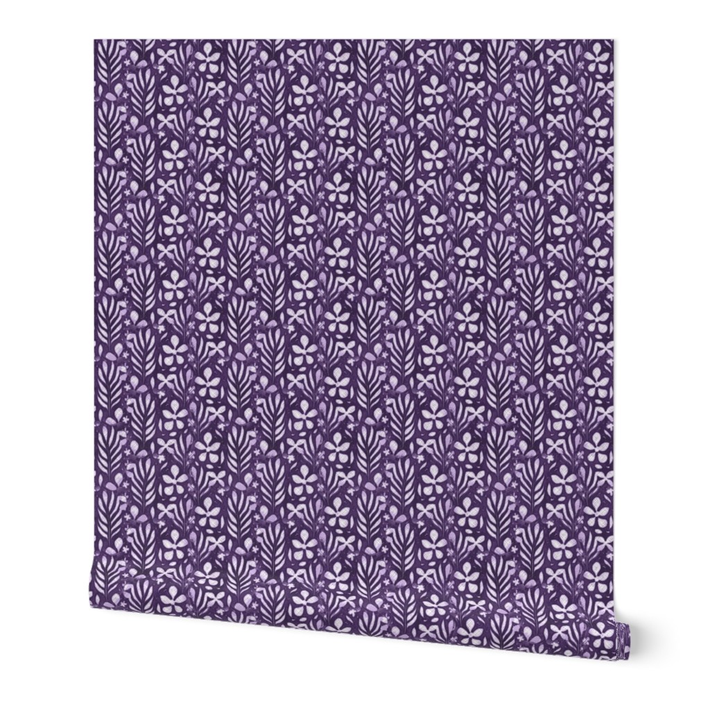 Linen Monstera Flower, Purple, Large