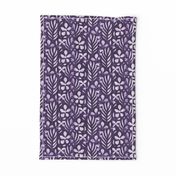 Linen Monstera Flower, Purple, Large