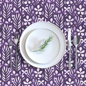 Linen Monstera Flower, Purple, Large