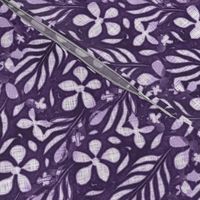 Linen Monstera Flower, Purple, Large